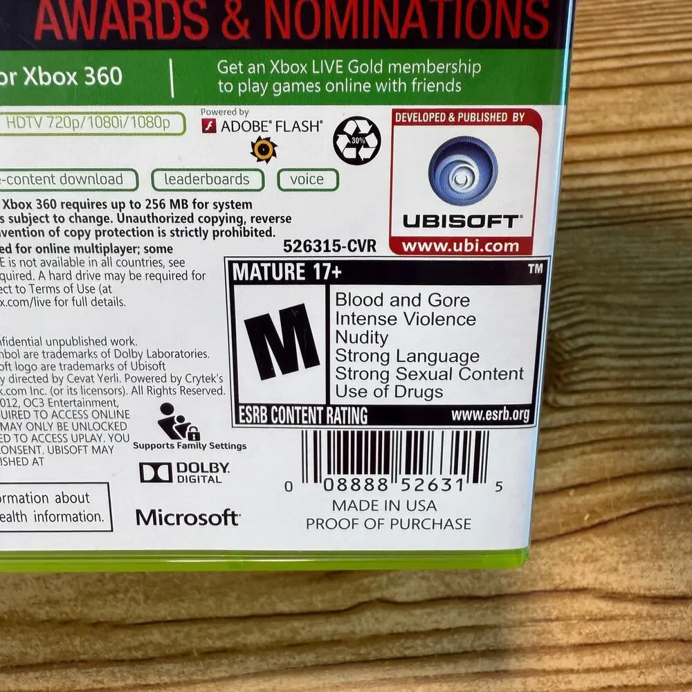 Farcry 3 Microsoft Xbox 360 Complete in Box Game Rated M Mature